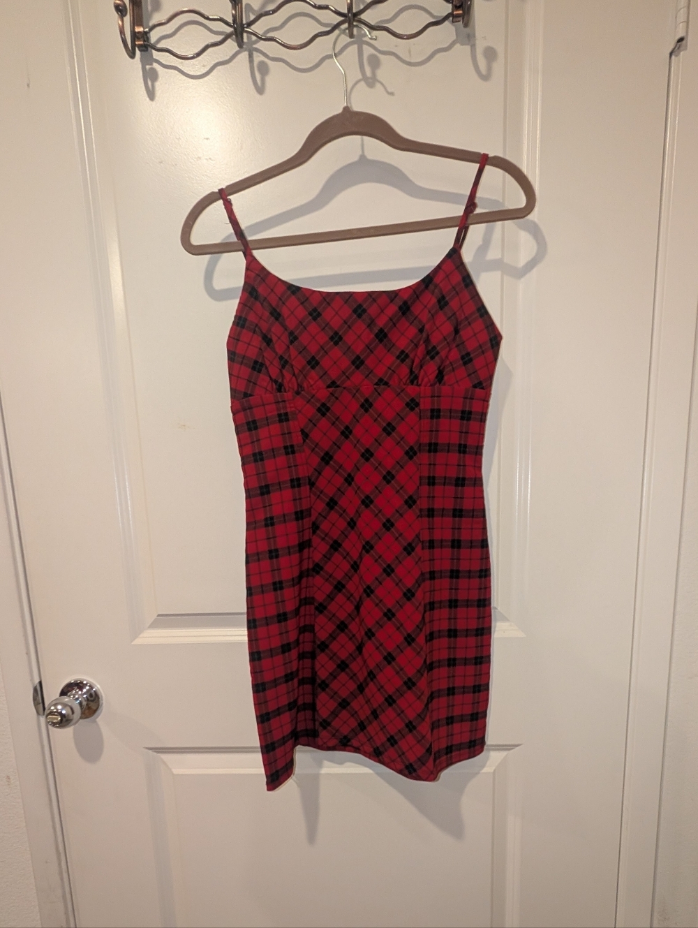 wild fable Red Plaid Spaghetti Strap Mini Dress Women's Grunge
